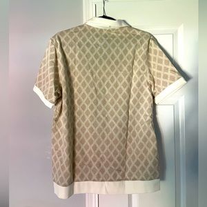 NWT Alfani men’s polo shirt in tan and white